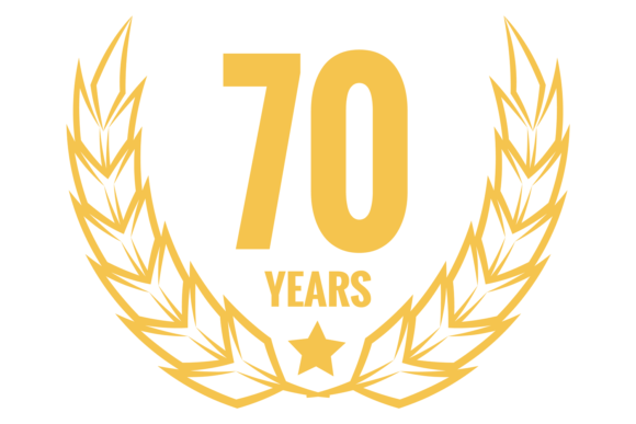 70 Years Badge Golden Wreath Graphics & Crafts