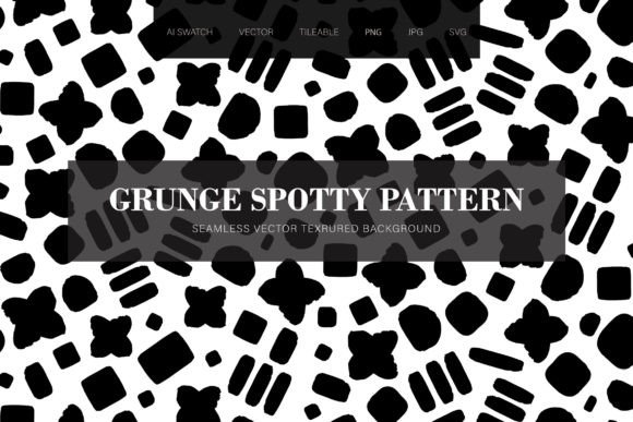 Black Grunge Spotty Seamless Graphics & Patterns