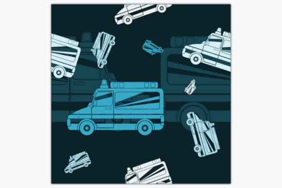Flat Ambulance Dark Seamless Pattern Graphics Review