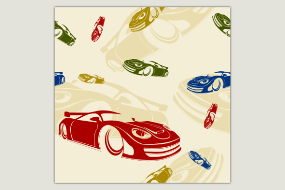 Flat Sporty Cars Pattern: Graphics & Patterns for Crafters