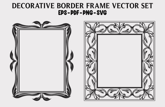 Floral Border Frames SVG Graphics for Crafts Branding