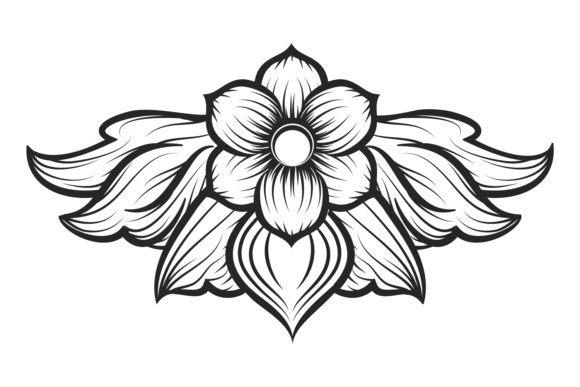 Flower in Vintage Filigree Style: Graphics & Crafts