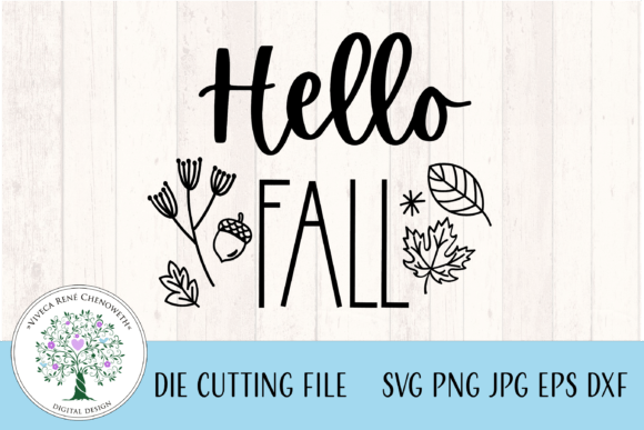 Hello Fall Wording Graphics for Crafts Projects
