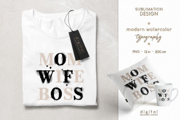 Sublimation Clipart PNG Mom Watercolor Graphics
