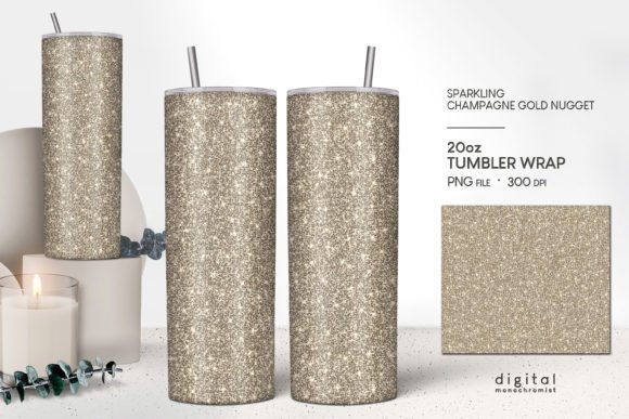 Tumbler Sublimation Sparkling Gold