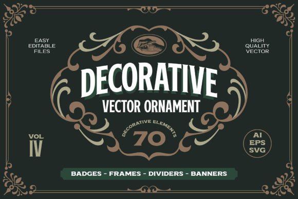 Victorian Ornament Vectors Vol. IV for Graphics & Crafts