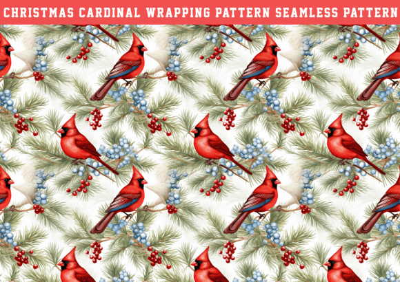 Vintage Cardinal Wrapping Pattern: Graphics & Patterns